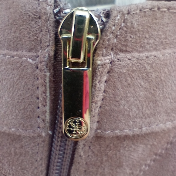 Guess Faux Suede Nude Luggy Buckle Platform Booties - Picture 10 of 15